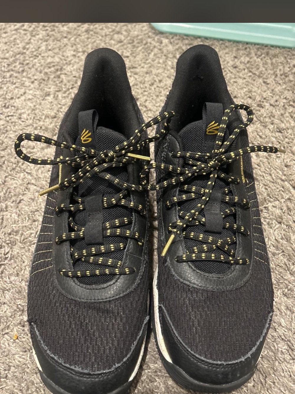 Steph Curry under armour Black Sneakers with Gold-Thread Laces